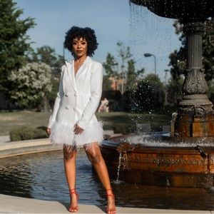 White Blazer Dress